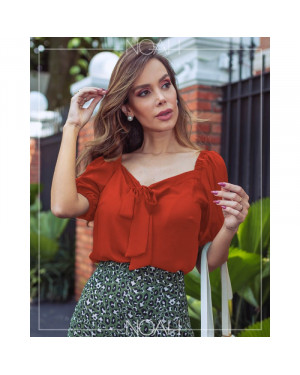 Blusinha manga bufante telha | Moda Evangelica